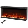 Hivvago Wide 3-sided Electric Fireplace Insert With Remote Control And 12 Flame Colors-40 Inches In Black