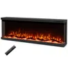 Hivvago Wide 3-sided Electric Fireplace Insert With Remote Control And 12 Flame Colors-50 Inch In Black