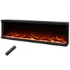 Hivvago Wide 3-sided Electric Fireplace Insert With Remote Control And 12 Flame Colors-60 Inch In Black
