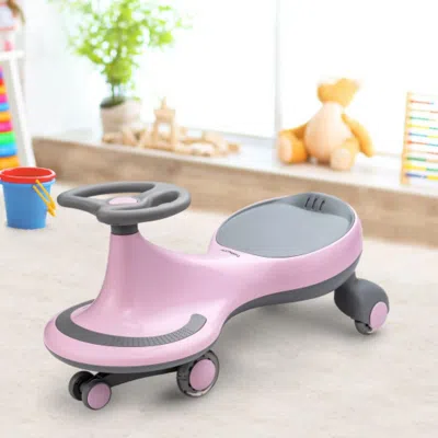 Hivvago Wiggle Car Ride-on Toy With Flashing Wheels-blue In Pink