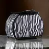 Hivvago Wigi 12 Inch Accent Lamp, Purse, Zebra Animal Print, Black White Faux Fur