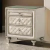 Hivvago Willa Nightstand, 2 Drawers, Pull Out Tray, 27 Inch Wood, Beige Velvet