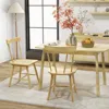 Hivvago Windsor Style Armless Chairs With Solid Rubber Wood Frame-natural