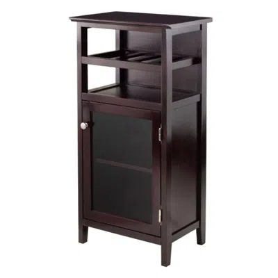 Hivvago Wine Cabinet Espresso In Blue