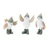 Hivvago Winter Bird With Snowboots Figurine (set Of 6) In Green
