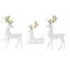 Hivvago Winter Deer Figurine (set Of 3) In White