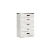 Hivvago Wisp 46 Inch Tall Dresser Chest, 5 Drawers, Rustic Smooth White Finish In Gray