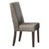 Hivvago Wood & Fabric Dining Side Chair With Shallow Wing Back, Gray & Dark Brown, Set Of 2 In Brown