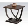 Hivvago Wood And Metal End Table With Sweeping Legs, Dark Walnut Brown And Black In Brown