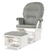 Hivvago Wood Glider And Ottoman Set With Padded Armrests And Detachable Cushion-light Gray