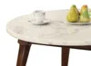 Hivvago Wood Base Coffee Table With Marble Top, Walnut Brown In Brown