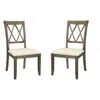 Hivvago Wood Dining Chair, Double X Backrest, Set Of 2, Beige, Brown In Brown