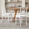 Hivvago Wood Dining Chair Set Of 2 With Rubber Wood Legs And Curved Backrest-white