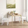 Hivvago Wood Dining Chair Set Of 2 With Rubber Wood Legs-white