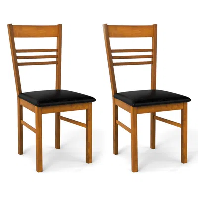 Hivvago Wood Dining Chairs Set Of 2 With Rubber Wood Frame