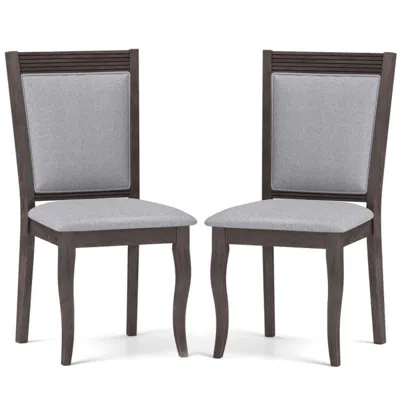 Hivvago Wood Dining Chairs Set Of 2 With Rubber Wood Frame And Padded Seat-brown