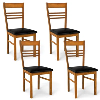 Hivvago Wood Dining Chairs Set Of 4 With Rubber Wood Frame