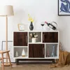 Hivvago Wood Display Sideboard Storage Cabinet With Storage Compartments