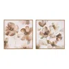 Hivvago Wood Floral Block Plaque (set Of 2) In Multi