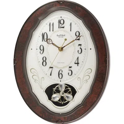 Hivvago Wood Frame Pendulum Wall Clock - Plays Melodies On The Hour In Brown