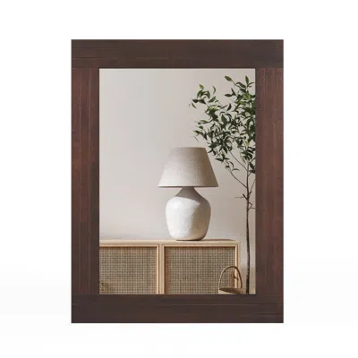 Hivvago Wood Framed Wall Mirror For Bedroom Living Room Vanity Entryway-brown