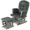 Hivvago Wood Baby Glider And Ottoman Cushion Set With Padded Armrests For Nursing-gray