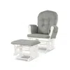 Hivvago Wood Glider And Ottoman Set With Padded Armrests And Detachable Cushion-light Gray