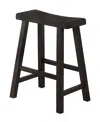 Hivvago Wooden 24" Counter Height Stool With Saddle Seat, Brown, Set Of 2 In Black