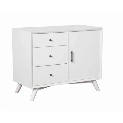 Hivvago Wooden Accent Cabinet With 3 Drawers And 1 Door, White