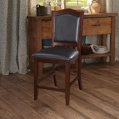 Hivvago Wooden Armless High Chair, Espresso Brown & Black, Set Of 2