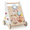 Hivvago Wooden Baby Walker With Multiple Activities Center For Over 1 Year Old-white In Neutral