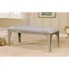 Hivvago Wooden Bench With Comfy Cushioned Seat Gray