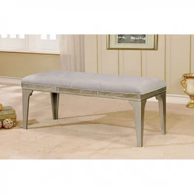 Hivvago Wooden Bench With Comfy Cushioned Seat Gray