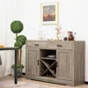 Hivvago Wooden Buffet Cabinet With 2 Large Storage Drawers And Detachable Wine Rack