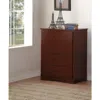 Hivvago Wooden Chest With 4 Drawers, Dark Cherry Brown