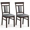 Hivvago Wooden Dining Chair Set Of 2 Linen Fabric Upholstered Kitchen Chairs With Rubber Wood Frame