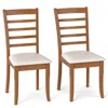 Hivvago Wooden Dining Chair Set Of 2 Modern Upholstered Kitchen Chair-beige In Brown