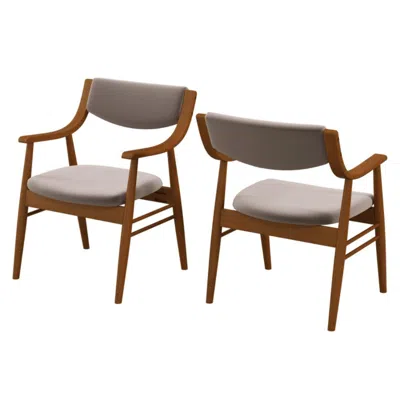 Hivvago Wooden Dining Chair Set Of 2 With Padded Seat And Back In Brown