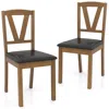 Hivvago Wooden Dining Chair Set Of 2 With Pu Leather Upholstered And Rubber Wood Frame-brown In Brown