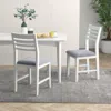 Hivvago Wooden Dining Chair Set Of 2 With Rubber Wood Frame And Padded Cushion-white