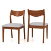 Hivvago Wooden Dining Chair Set Of 2 With Rubber Wood Frame And Wide Padded Seat-walnut
