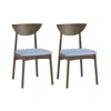 Hivvago Wooden Dining Chair Set Of 2 With Rubber Wood Leg-brown In Gray
