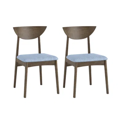Hivvago Wooden Dining Chair Set Of 2 With Rubber Wood Leg-brown In Gray