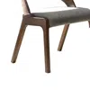 Hivvago Wooden Dining Chair With Open Curved Back Design, Seat Of 2, Walnut Brown In Gray