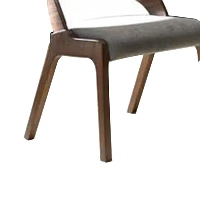 Hivvago Wooden Dining Chair With Open Curved Back Design, Seat Of 2, Walnut Brown In Gray