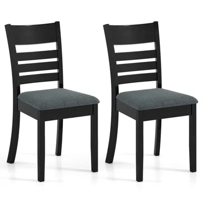 Hivvago Wooden Dining Chairs Set Of 2 Upholstered Kitchen Chairs With Rubber Wood Frame