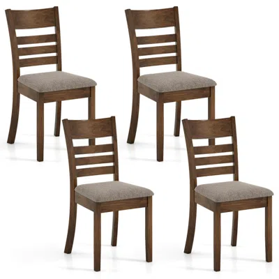 Hivvago Wooden Dining Chairs Set Of 4 Upholstered Kitchen Chairs With Rubber Wood Frame