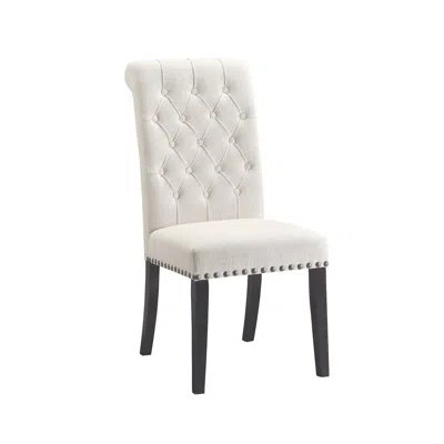Hivvago Wooden Dining Side Chair, Cream & Black, Set Of 2 In White