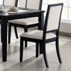 Hivvago Wooden Dining Side Chair With Cream Upholstered Seat And Back, Black, Set Of 2 In Black