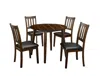 Hivvago Wooden Dining Table With Ladder Back Style Chairs, Set Of 5, Brown